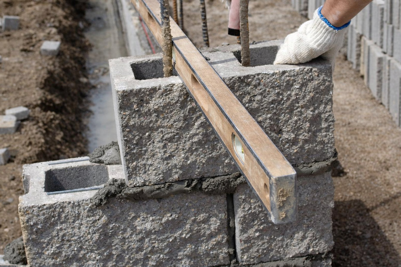 Foundation block wall installation